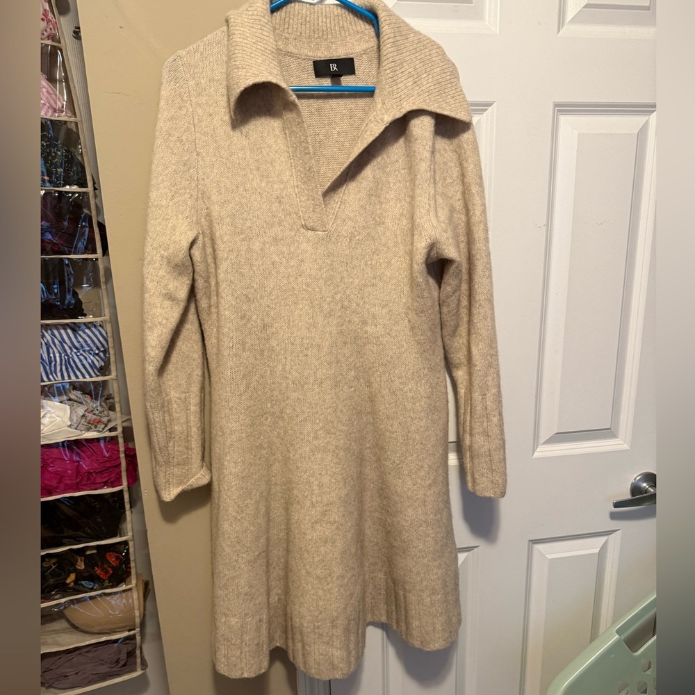 Banana Republic Wool-Blend Collared Soft Sweater Dress - Picture 2 of 4